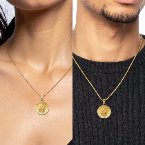 Vista 2 de IceCarats Colgante con dije de oro amarillo de 14 quilates con medalla de San Francisco de Asís