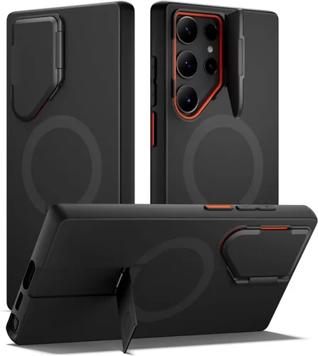 Vista 31 de SURITCH Funda para teléfono Samsung Galaxy S26 Plus, cubierta protectora magnética con cubierta de cámara y soporte de metal ajustable para Galaxy