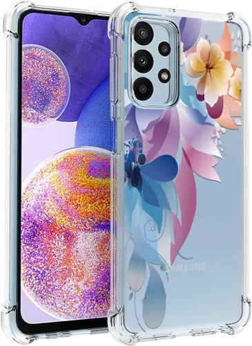 Vista 10 de Osophter Funda transparente para Samsung Galaxy A23 con esquinas reforzadas de poliuretano termoplástico (TPU), absorción de golpes, flexible