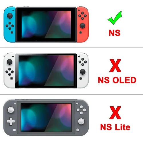 Vista 2 de eXtremeRate PlayVital Back Cover for Nintendo Switch Console, NS Joycon Handheld Controller Separable Protector Hard Shell, Customized Dockable