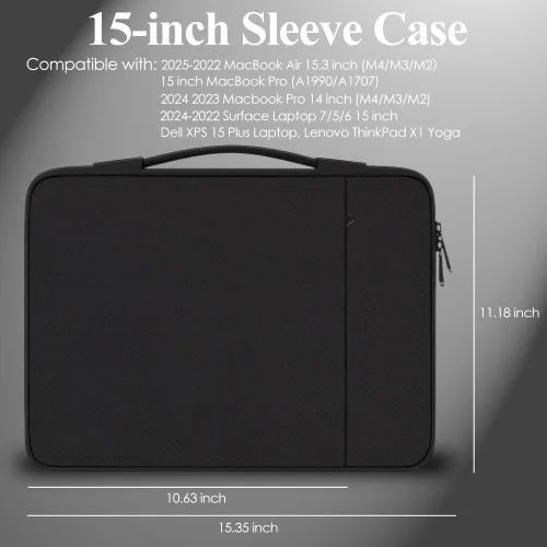 Vista 9 de ProElife Funda para MacBook Air de 15 pulgadas M5 M4, mango retráctil Negro