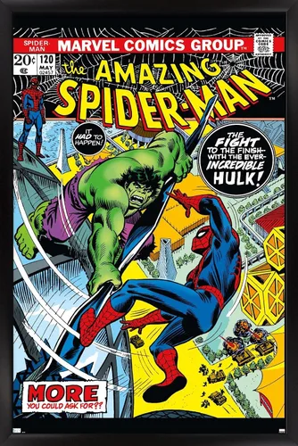 Vista 8 de Marvel Comics Amazing Spider-Man #120 - Póster de pared, 22.4 pulgadas de largo x 14.7 pulgadas de ancho, versión enmarcada de madera de granero