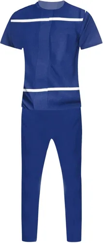 Vista 2 de Conjunto deportivo de 2 piezas para hombre, estilo casual, de manga corta, polo y pantalón, para playa, verano, elegante traje deportivo para correr