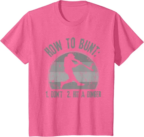 Vista 63 de Cómo Bunt Don't Hit A Dinger - Camiseta divertida de béisbol y sóftbol, Negro, S