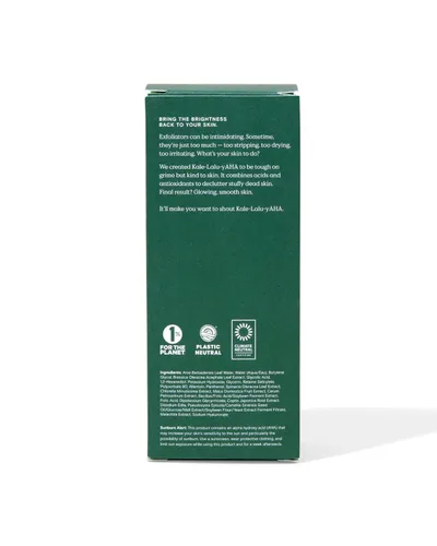 Vista 2 de KraveBeauty Kale-Lalu-yAHA Tónico exfoliante suaviza la textura, unifica el tono de la piel y desobstruye los poros, exfoliante líquido suave AHA