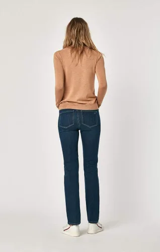 Vista 3 de Mavi Kendra - Jeans rectos de tiro alto para mujer, jeans elásticos, cómodos para mujer, lavables a máquina