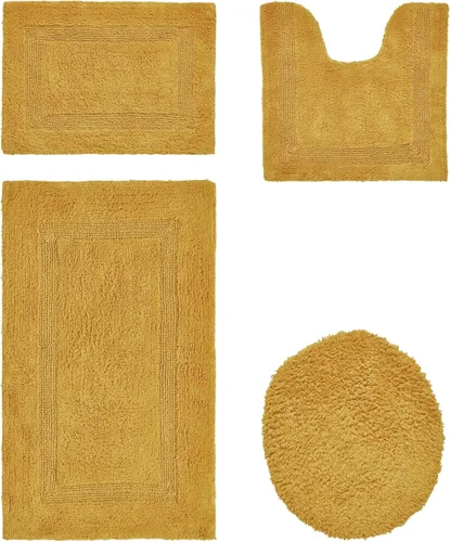 Vista 364 de Better Trends - Juego de 2 alfombras de baño 100% algodón, extra suaves, con borlas, de 17" x 24", alfombra de baño superabsorbente y reversible