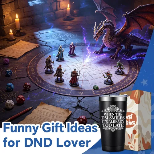 Vista 2 de Regalos de Dungeons and Dragons - Regalos para Dungeon Master - Regalo de Navidad para Dungeon Master D&d Dnd Dm Rpg Fans - Vaso Dnd de 20oz