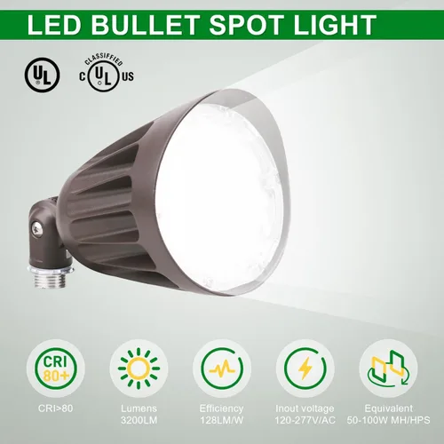 Vista 2 de LED Bullet Spotlight 25W/20W/13W & 3CCT Selectable Landscape Flood Light