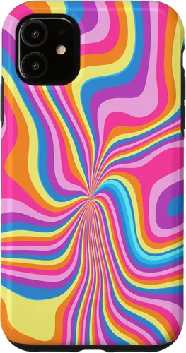 Vista 5 de Funda psicodélica psicodélica para iPhone 15 Groovy Liquid Swirl Retro de los años 70 y 80