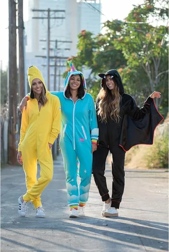 Vista 5 de Tipsy Elves Mono de disfraz - Disfraz de unicornio con capucha para mujer con cola de arcoíris
