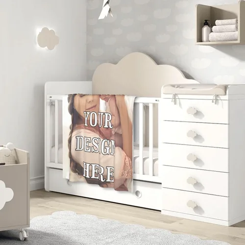 Vista 2 de Adaptor Manta personalizada para bebés, niñas y niños con nombre, mantas personalizadas para niños, manta de bebé personalizada con nombre de foto