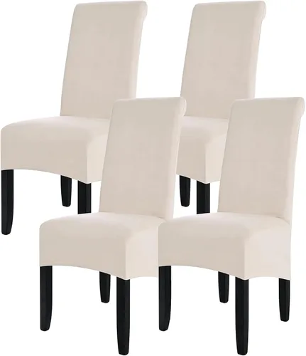 Vista 13 de ele ELEOPTION Fundas grandes de terciopelo y elastano para silla, fundas protectoras suaves y elásticas para silla, extraíbles y lavables para Negro