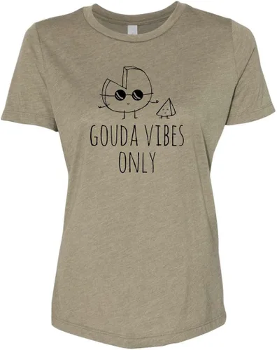 Vista 8 de Cute Women's Screen Printed Crew Neck Tee, Shirts With Sayings, Dusty Blue or Olive
