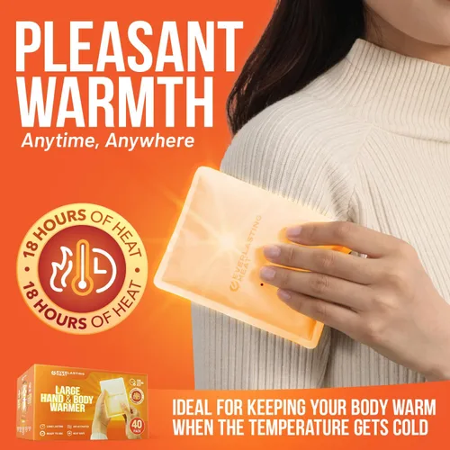 Vista 3 de Calentadores de manos y calentadores de cuerpo XL, 40 pares, hasta 18 horas de calor y manos calientes de larga duración, fácil activación de aire