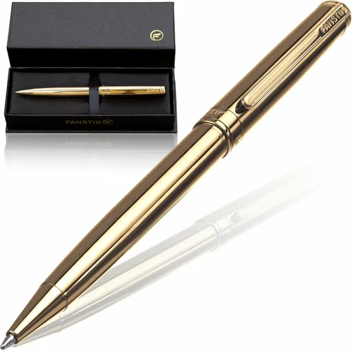 Vista 28 de FANSTIK Bolígrafo de lujo negro y dorado, juego de regalo elegante para mujeres, chapado en oro real de 24 quilates, juego de regalo profesional