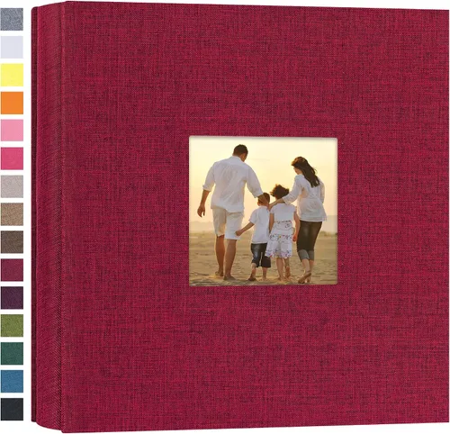 Vista 41 de potricher - Álbum de fotos pequeño para 100 fotos de 4 x 6 pulgadas, con portada de lino con foto, familiar, para bodas, aniversarios, bebés o Beige