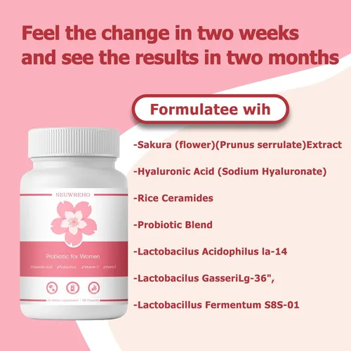 Vista 6 de Probióticos vaginales para mujeres, sequedad vaginal y equilibrio de pH Suplemento diario de 2,000 mg con cepas de Lactobacillus, extracto de flor