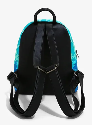 Vista 4 de Mini mochila Disney Lilo & Stitch Blue Tropical Leaves, Azul, Tropical