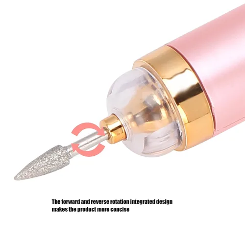 Vista 2 de Kit de taladro eléctrico para uñas, kit de manicura inalámbrico recargable, pulidor de uñas portátil con luz (01)