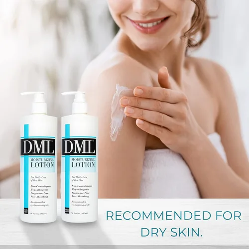 Vista 7 de DML Loción hidratante, hidratante de manos y cuerpo, loción corporal hipoalergénica para piel seca y agrietada, loción hidratante suave y sin