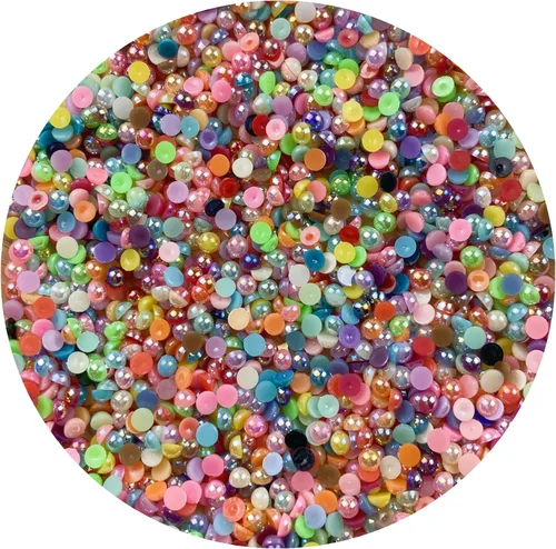 Vista 42 de 2000 piezas de cuentas de media perla de 3 mm para manualidades, cuentas de perla de parte trasera plana, cuentas semirredondas para joyería, arte