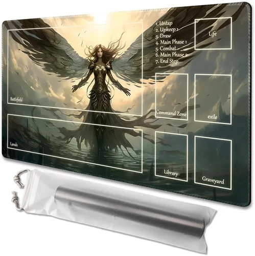 Vista 48 de Tapete de juego MTG tamaño 24x14 pulgadas, bolsas de almacenamiento gratuitas, respaldo antideslizante, impresión, ideal para entusiastas