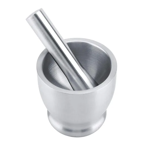 Vista 2 de Molinillo de ajo de proceso mate práctico duradero, juego de mortero de moda, semillas de sésamo para triturar y moler hierbas de ajo, especias