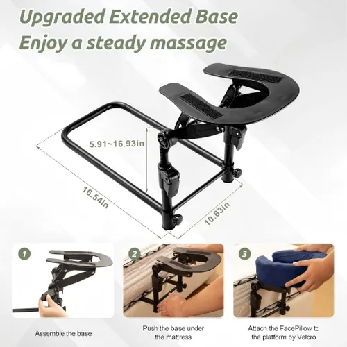 Vista 3 de Reposacabezas de masaje para cama, cuna ajustable para masaje facial en casa, kit de mesa de masaje portátil para colchón de dormir, almohada boca