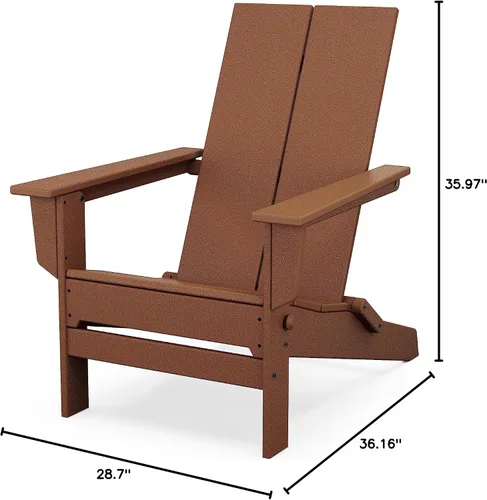 Vista 2 de POLYWOOD Silla Adirondack plegable moderna contemporánea en teca