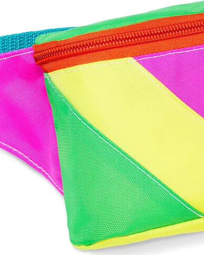 Vista 3 de sissycos Riñonera retro de neón de los años 80, accesorios de los años 90 para mujeres y hombres, 2 bolsillos con cinturón en la cintura, bolsa