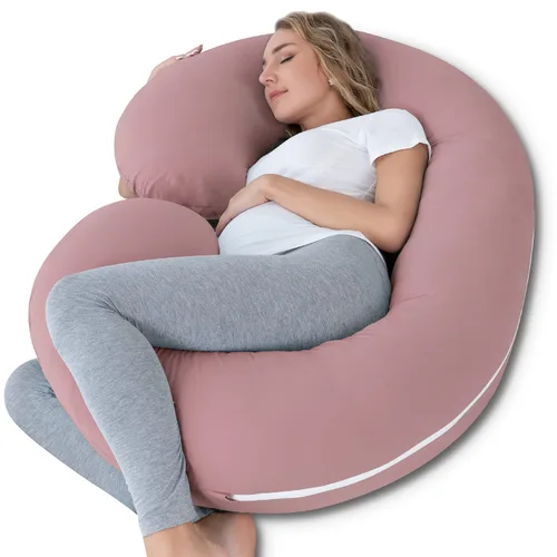 Vista 17 de INSEN Almohada de embarazo refrescante, almohada de maternidad para mujeres embarazadas (azul refrescante)