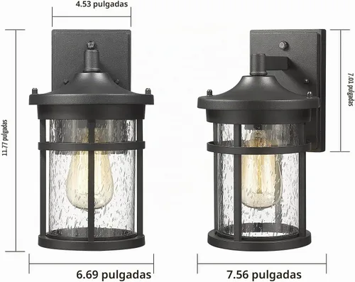 Vista 4 de Iluminación de pared al aire libre del anochecer al amanecer, linterna de pared al aire libre con sensor, luz de pared exterior antioxidante
