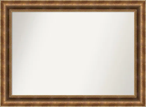 Vista 552 de Amanti Art Espejo de pared personalizado no biselado (25 x 25 pulgadas), marco de bronce acentuado, varios tamaños personalizados, espejo de baño