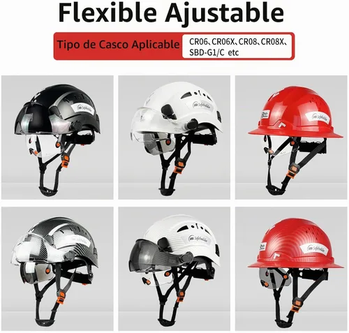 Vista 6 de SAFEBUILDER Safety Visor Hard Hat Accessories for CR06& CR08 Visera transparente integrada