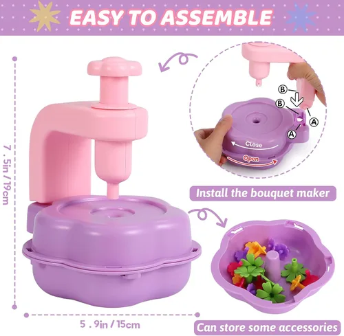 Vista 6 de DAISRED Kits de manualidades de flores, juguetes para niños, artes y manualidades para niñas de 4 a 6 a 8 años, kit de fabricación de flores