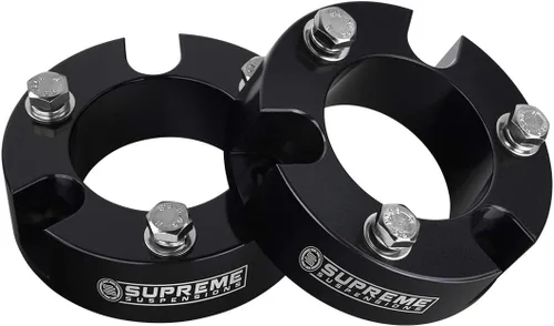 Vista 4 de Supreme Suspensions - Juego de elevación para Toyota Tundra, espaciadores de elevación frontal montante de aleación, Negro