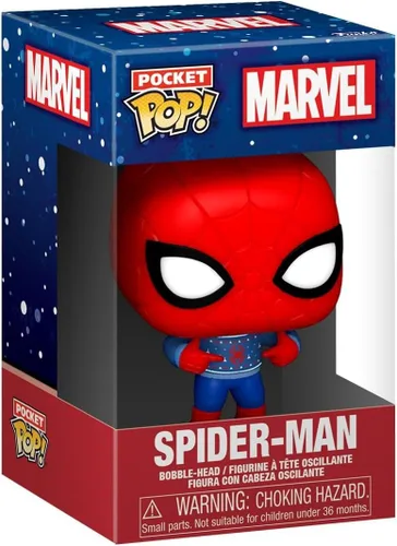 Vista 3 de Funko Pocket Pop! & Tee Marvel-Holiday Spiderman - Spider-Man - S - (S) - Marvel Comics - Camiseta - Ropa con minifigura de vinilo coleccionable