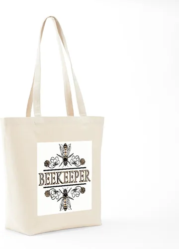 Vista 7 de CafePress The Beekeeper Tote Bag - Bolsa reutilizable de lona beige natural