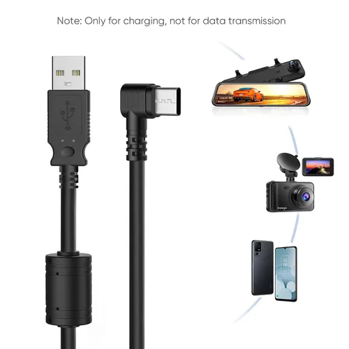 Vista 6 de Pixelman Cable de alimentación para cámara de salpicadero, cable de carga de cámara de tablero (9.8 pies tipo C) con anillo magnético, cable