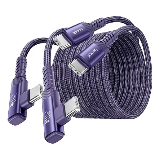 Vista 11 de Cable USB C [Paquete de 2, 1 mt] Carga rápida de 240 W tipo C, cable USB 2.0 trenzado de nylon para iPhone 17 16 15 Pro Plus Pro Max Air, iPad Pro
