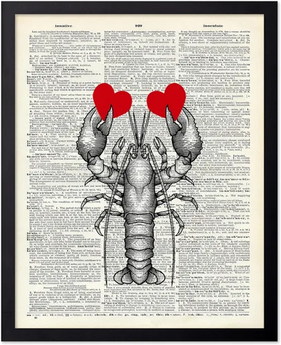 Vista 100 de Poster Master Póster de pulpo para parejas, póster de diccionario, arte Kraken, regalo romántico para él, ella, amantes, decoración náutica