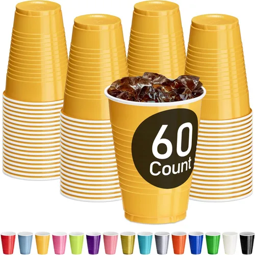 Vista 15 de DecorRack - Vasos desechables y reutilizables de 12 onzas para fiestas de cumpleaños, despedidas de soltera, campamentos, eventos en interiores y al