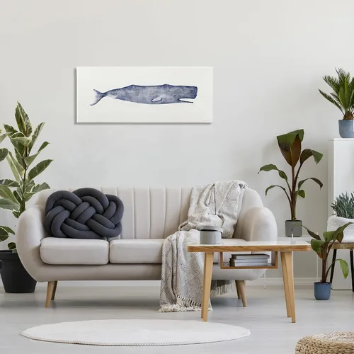 Vista 2 de Stupell Industries 'Ilustración clásica de acuarela de ballena' Arte
