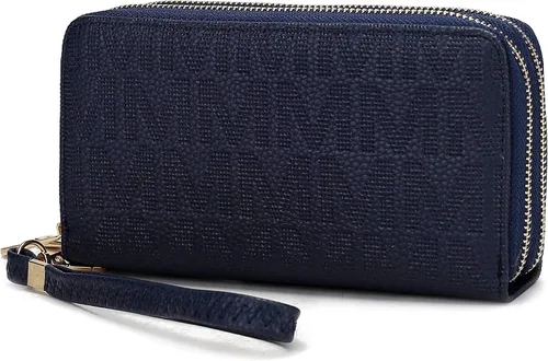 Vista 46 de MKF Collection Mia K - Cartera de pulsera para mujer, pequeña cartera de cuero vegano para tarjetas de crédito con cremallera y bolsillo