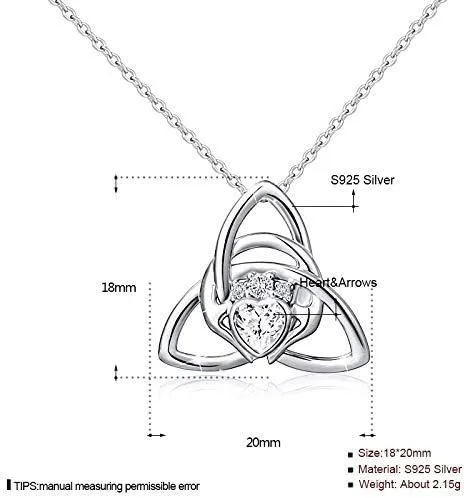Vista 8 de Claddagh Necklace Celtic Knot Earrings Irish Jewelry Wedding Anniversary Ireland Gifts Women Claddagh 925 Sterling Silver Heart Hand Crown