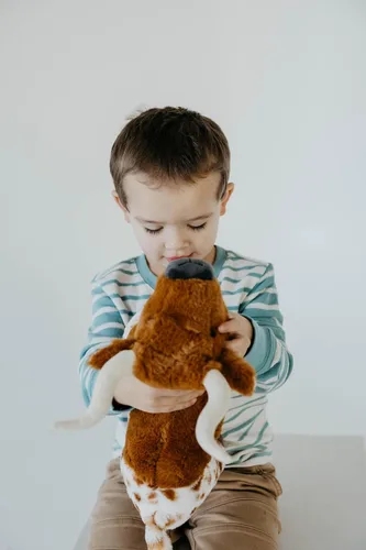 Vista 6 de The Petting Zoo Longhorn - Peluche de animales salvajes, regalos para niños, animales salvajes de Onez, peluche de cuerno largo de 12 pulgadas