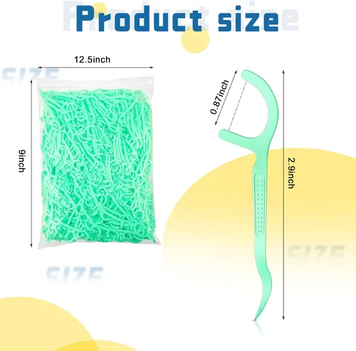 Vista 2 de Maxdot 1000 unidades de hilo dental con sabor a menta fresca, a granel, alta dureza, sistema de hilo dental para adultos, familia, viajes, espacios
