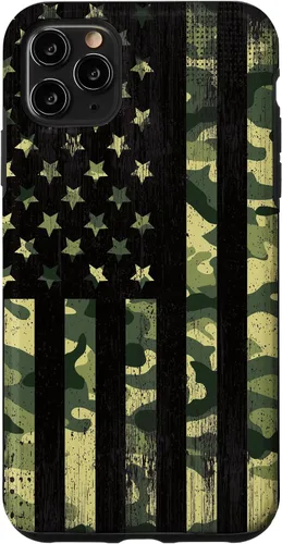 Vista 13 de iPhone 16 American Flag Camo Camouflage Black Patriotic Pride Case