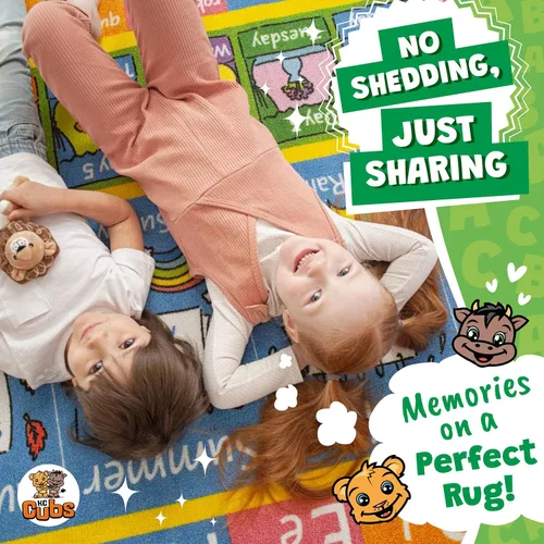 Vista 7 de KC Cubs Alfombra de 3x5 pies con Alfabeto ABC, Estaciones, Meses y Días – Tapete de Juego Educativo para Niños, Niños Pequeños, Cuarto del Bebé